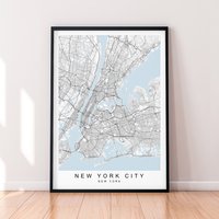 New York Karte Druck Poster Minimalist Home Decor Usa Wand Kunst Dekor von kazaloop