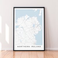 Nordirland Karte Print Poster Minimalist Home Decor Wall Art Nordirland Karte Print Poster Minimalist Home Decor Wall Art von kazaloop