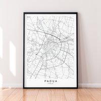 Padua Stadt Karte Italien Print Poster Minimalist Home Italia Wall Art Decor von kazaloop