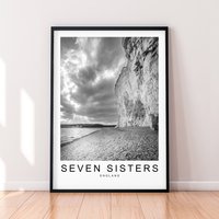 Seven Sisters Klippen Druck Reise Poster Minimalist Home Travel Berg Wand-Dekor Seven Sisters Klippen Druck Reise Poster Minimalist Home Travel Berg Wand-Dekor von kazaloop
