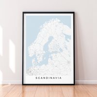 Skandinavien Karte Print Poster Minimalist Home Decor Wall Art von kazaloop