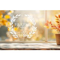 sticker/Aufkleber Für Herbstliche Deko/Blumen Fensteraufkleber Windlicht in Vielen Farben - Design 5 von kbPhotographieDesign