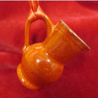 Seltener Vintage Waechtersbach Weihnachts-Krug Aus Rotem Steinzeug, 2 1/2" Hoch; Roter Keramik-Krug-Ornament von kchoos