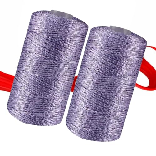 2 Stück 100 G Häkelgarn, Handgewebtes Leichtes Eisseidengarn, Polyester-Hohlgarn, Geeignet Für Coole Sommerhüte, Schuhe Und Taschen, Handgewebte Häkeltaschen Und Kissen (hellviolett) von kdkskss
