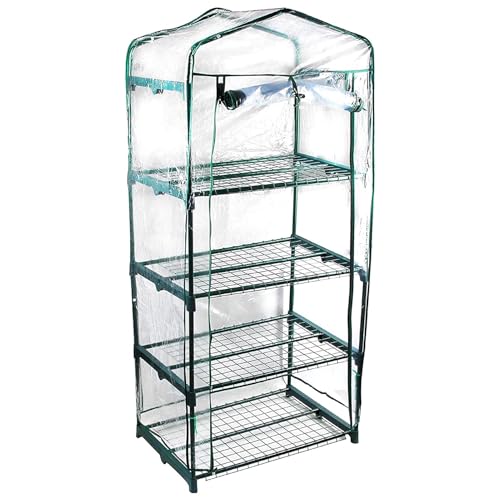 4 -stufige Gewächshaus -Austauschabdeckung - 4 Schicht wasserdichte Klare PVC -Abdeckung Mit Roll -up -Tür, Außenanlagen Und Blumen -Gewächshaus -Ersatzteilen Für Garten von kdkskss