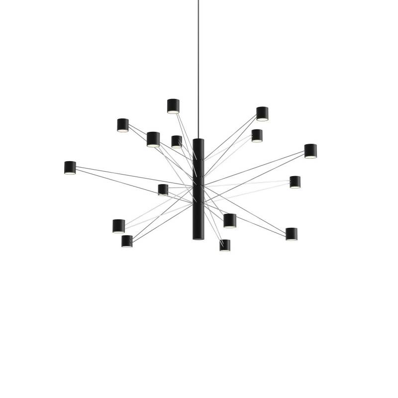 kdln LED-Hängelampe POLAR 15.2, Ø 93 cm, schwarz 15-flg. dim von kdln