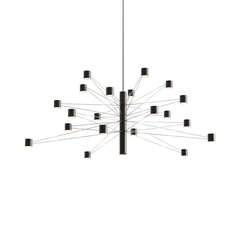 kdln LED-Hängelampe POLAR 20.2, Ø 107 cm schwarz 20-flg. dim von kdln