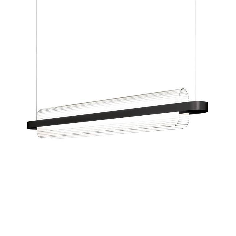 kdln LED-Hängeleuchte Nami, schwarz, Länge 150 cm, Glas von kdln