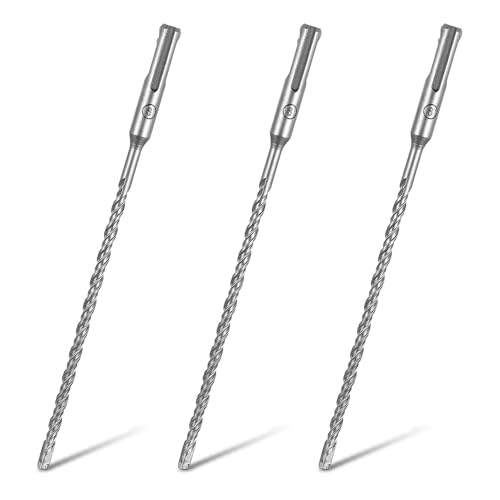 3 Stück SDS Plus Bohrer Set, SDS PLUS Betonbohrer Set, Professionell Steinbohrer, Hammerbohrer mit 4 Hartmetall Schneiden für Beton Stein Naturstein Bohrhammer(6 x 210mm) von kebitedamai