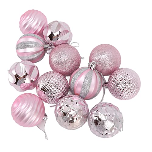 Christbaumkugeln, Bruchsichere, Glänzende, Bunte Weihnachtskugeln, Christbaumkugeln, Ornamente, Christbaumschmuck für Familienfeiern, Gartenessen, Geburtstagsfeiern (Rosa) von keebgyy