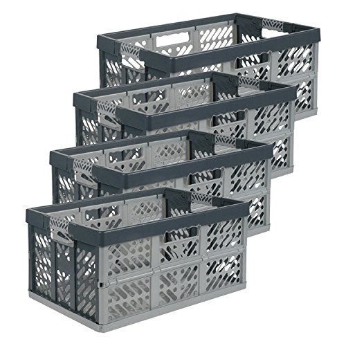 keeeper 4 x Profi-Klappbox ”Ben” (45 Liter/PP/grau-anthrazit) von keeeper