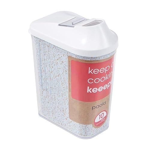 keeeper Schüttdose für Trockenvorräte, Stufenlos verstellbarer Dosierdeckel, BPA-freier Kunststoff, 1 l, 11 x 6,5 x 19 cm, Paola, Weiß von keeeper