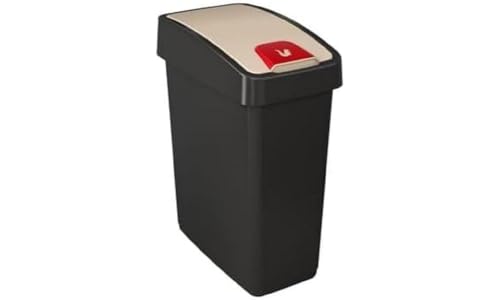 keeeper Premium Abfallbehälter mit Flip-Deckel, Soft Touch, 25 l, Magne, Graphit-Grau von keeeper