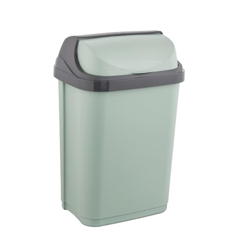 keeeper Abfallbehälter mit Rolldeckel, 10 l, 25,5 x 19 x 39 cm, Rasmus, Grün (Nordic Green) von keeeper