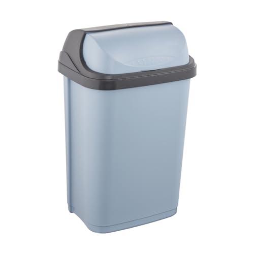 keeeper Abfallbehälter mit Rolldeckel, 25 l, 34 x 26 x 54 cm, Rasmus, Blau (Nordic Blue) von keeeper