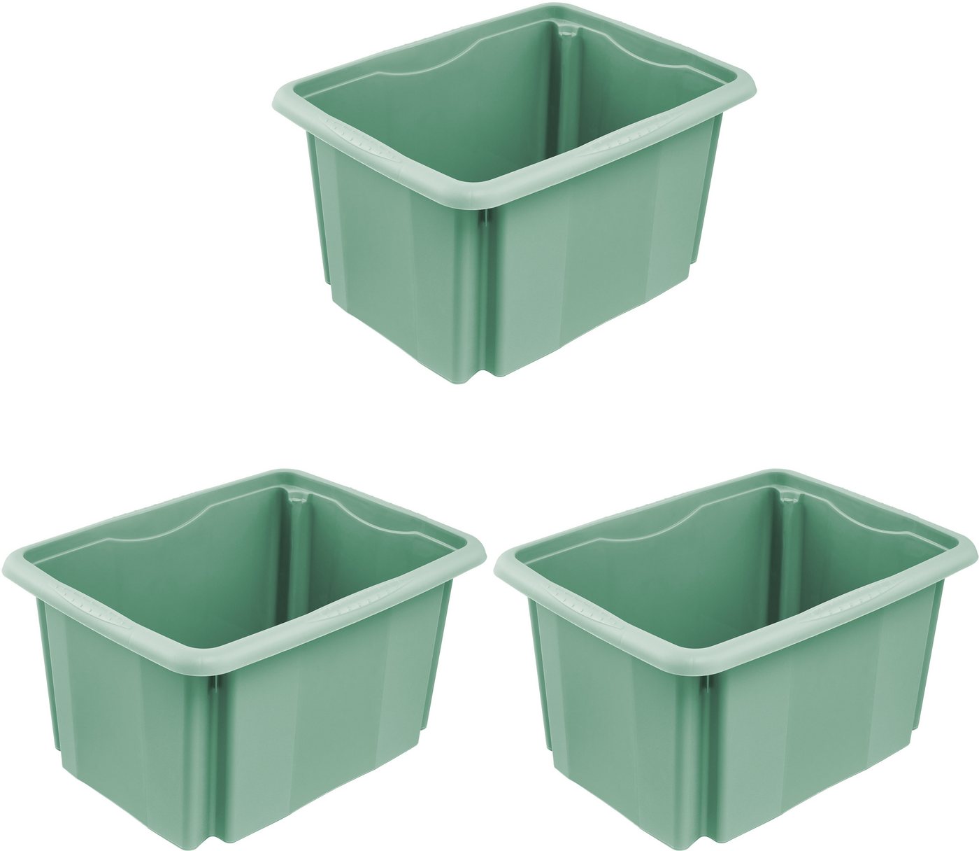 keeeper Aufbewahrungsbox Emil, 3er Set, 15 L, 38 x 28,5 x 20,5 cm (Set, 3 St), ineinander und aufeinander stapelbar von keeeper