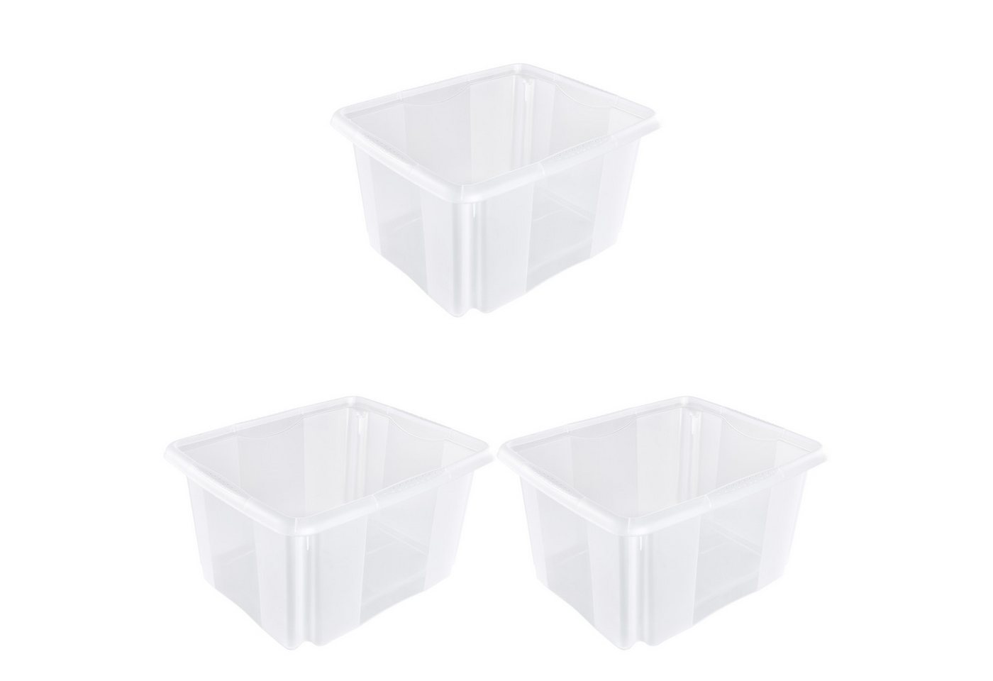 keeeper Aufbewahrungsbox Emil, 3er Set, 24 L, 41 x 34,5 x 22 cm (Set, 3 St), ineinander und aufeinander stapelbar von keeeper