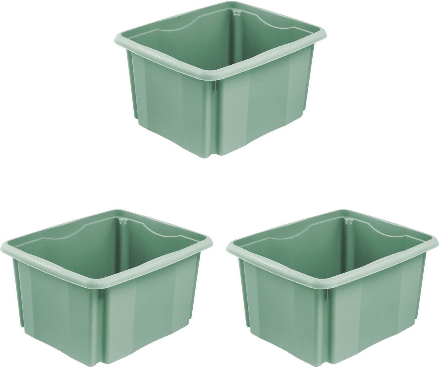 keeeper Aufbewahrungsbox Emil, 3er Set, 24 L, 41 x 34,5 x 22 cm (Set, 3 St), ineinander und aufeinander stapelbar von keeeper