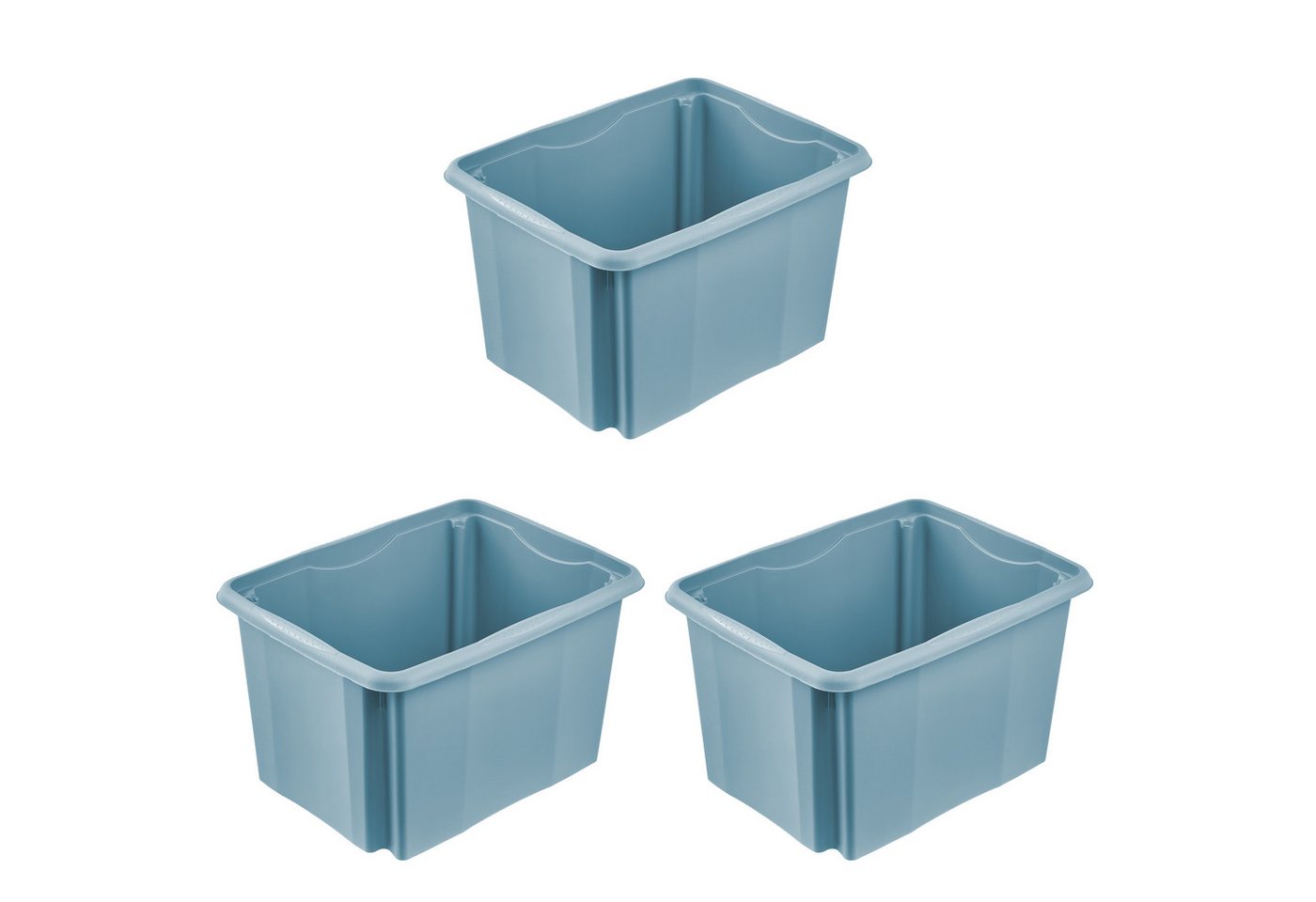 keeeper Aufbewahrungsbox Emil, 3er Set, 30 L, 44,5 x 34,5 x 27 cm (Set, 3 St), ineinander und aufeinander stapelbar von keeeper
