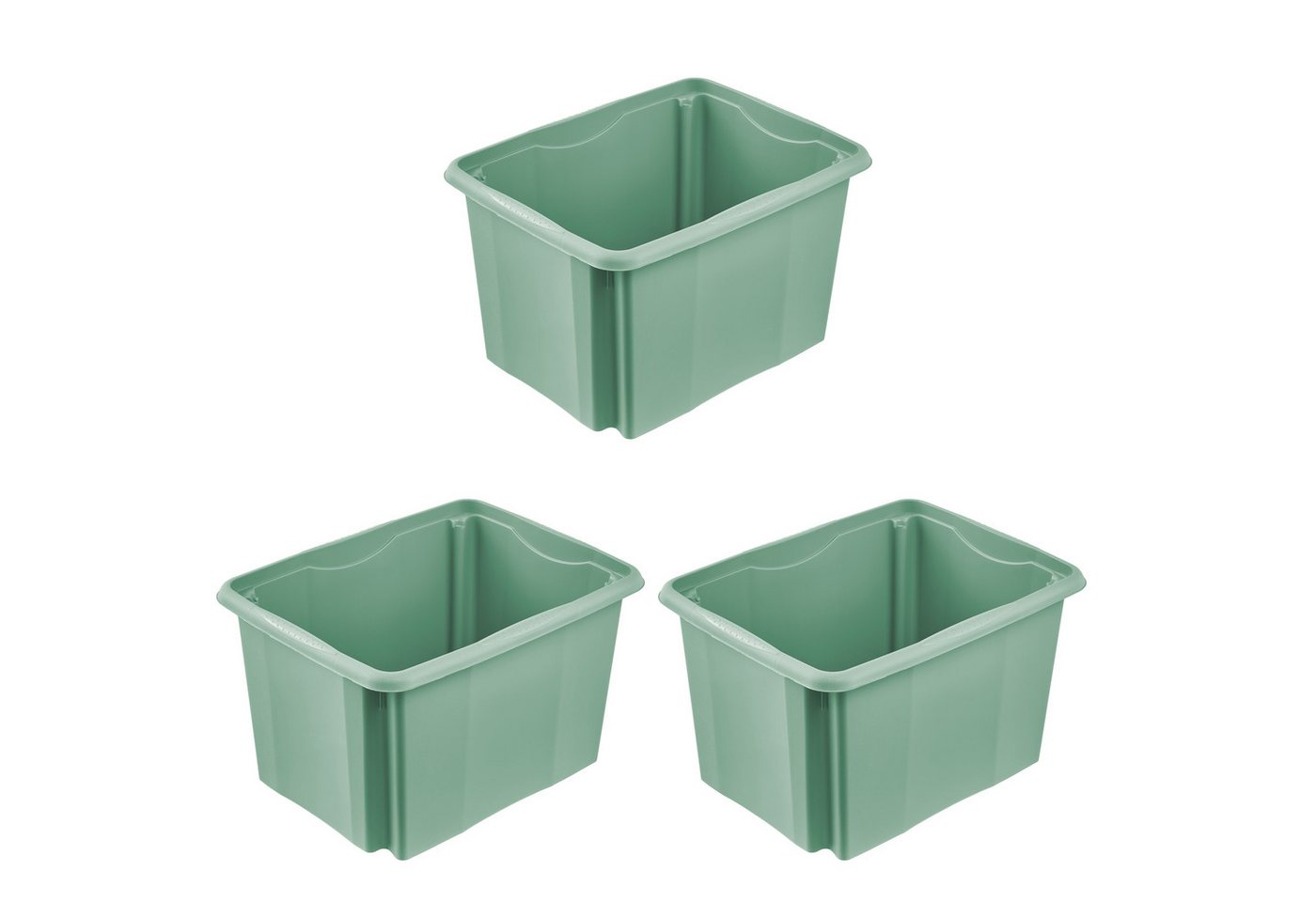 keeeper Aufbewahrungsbox Emil, 3er Set, 30 L, 44,5 x 34,5 x 27 cm (Set, 3 St), ineinander und aufeinander stapelbar von keeeper