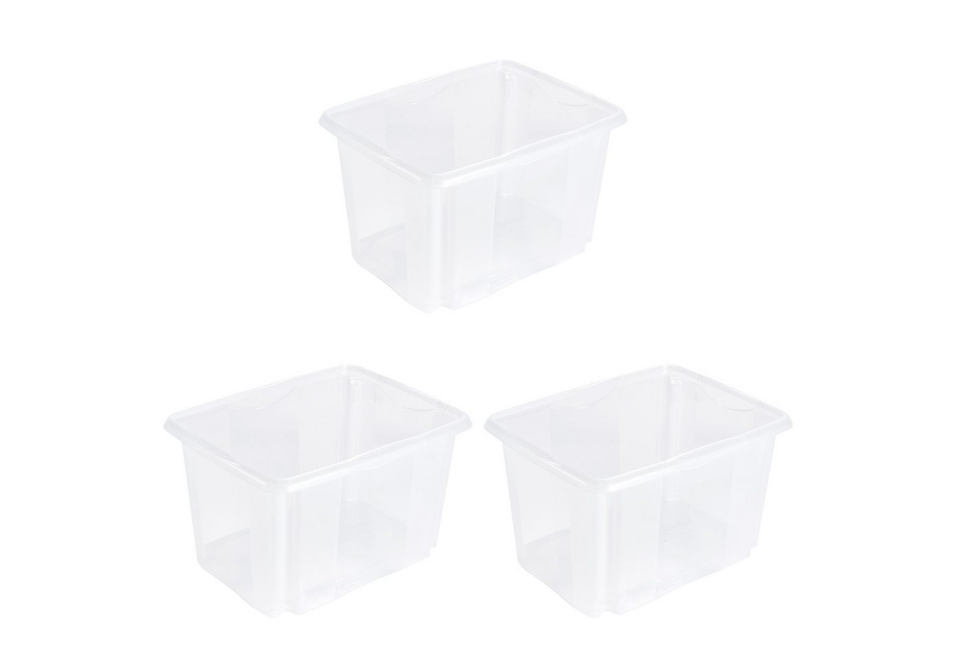 keeeper Aufbewahrungsbox Emil, 3er Set, 30 L, 44,5 x 34,5 x 27 cm (Set, 3 St), ineinander und aufeinander stapelbar von keeeper