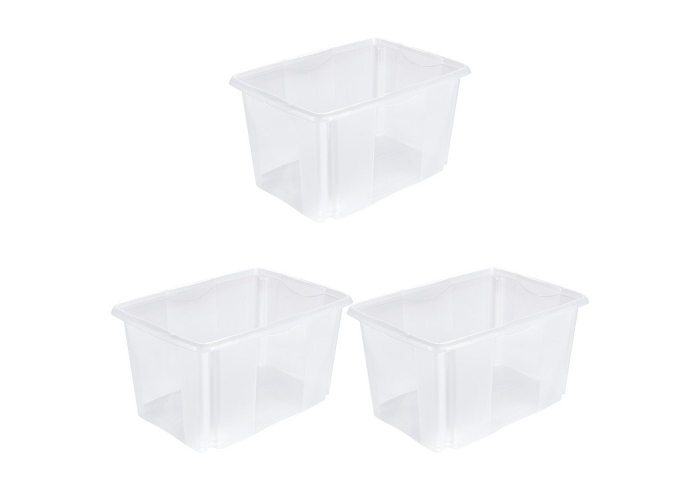 keeeper Aufbewahrungsbox Emil, 3er Set, 45 L, 54,5 x 39 x 29,5 cm (Set, 3 St), ineinander und aufeinander stapelbar von keeeper