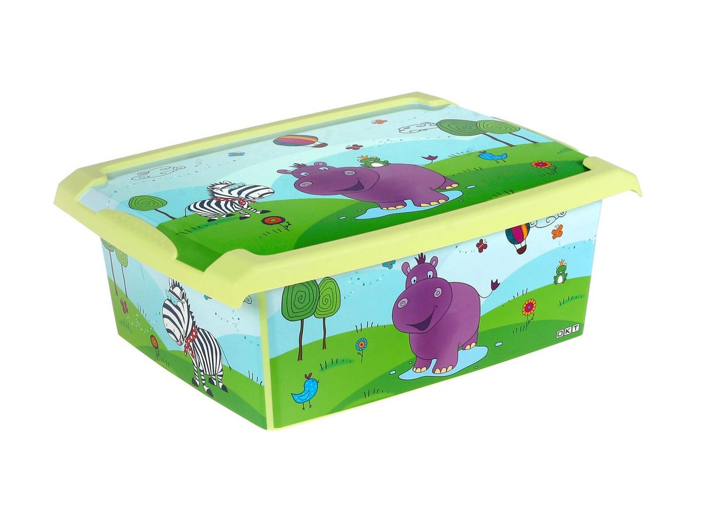 KiNDERWELT Aufbewahrungsbox Spielzeugbox Fashion Box Hippo 10 L, Mit Deckel von KiNDERWELT