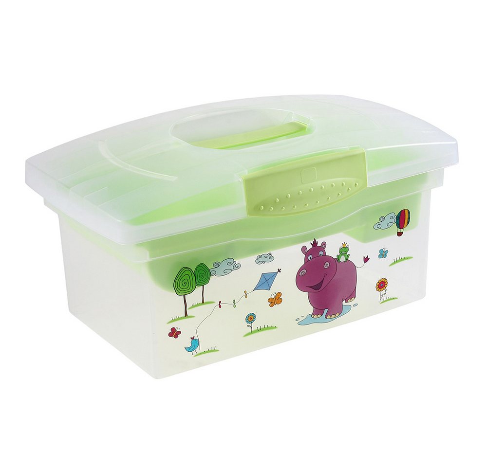 KiNDERWELT Aufbewahrungsbox Traveller Hippo grün Spielzeugbox, Reisebox von KiNDERWELT