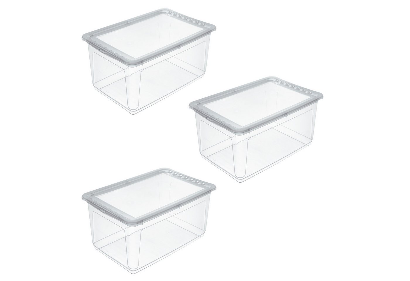 keeeper Aufbewahrungsbox bea, 3er Set, mit Air Control-System 43L, 59 x 39 x 27 cm (Set, 3 St), Air-Control-System, stapelbar von keeeper