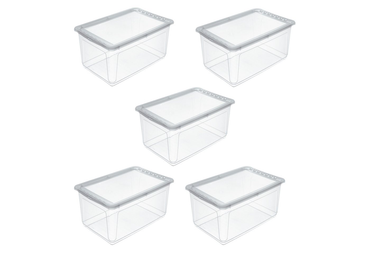 keeeper Aufbewahrungsbox bea, 5er Set, mit Air Control-System 43L, 59 x 39 x 27 cm (Set, 5 St), Air-Control-System, stapelbar von keeeper