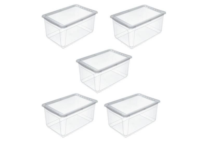 keeeper Aufbewahrungsbox bea, 5er Set, mit Air Control-System 43L, 59 x 39 x 27 cm (Set, 5 St), Air-Control-System, stapelbar von keeeper