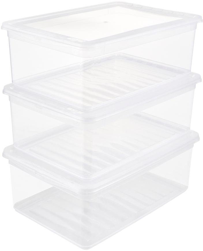 keeeper Aufbewahrungsbox bea, clearbox mit Air Control-System (Set, 3 St), 3 x 11 l, stapelbar, 39 x 26,5 x14 cm von keeeper