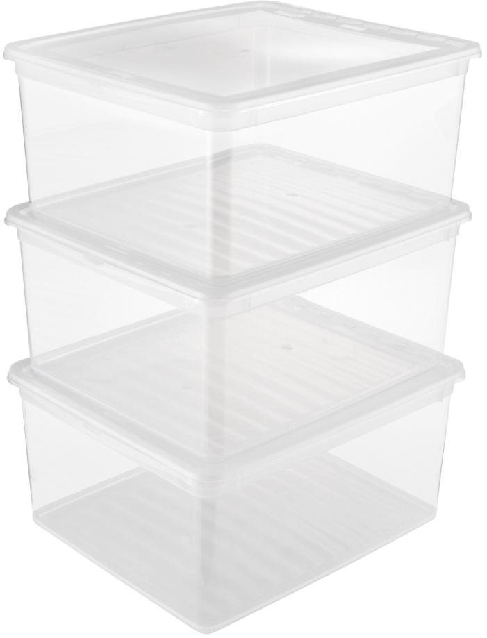 keeeper Aufbewahrungsbox bea, clearbox mit Air Control-System (Set, 3 St), 3 x 18 l, stapelbar, 39 x 33,5 x 18 cm von keeeper