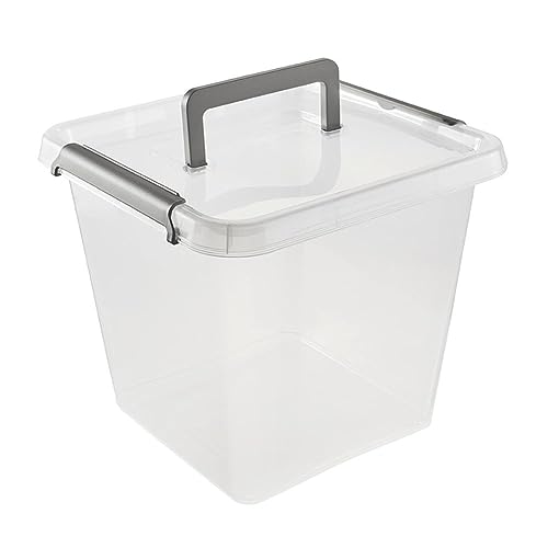 keeeper Aufbewahrungsbox larissa, 13 l, 29 x 29 x 26, Mit Griffen, Clipdeckel zum Verschließen, Transparent von keeeper