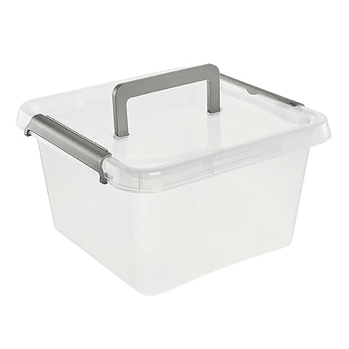 keeeper Aufbewahrungsbox larissa, 9 l, 29 x 29 x 16,5, Mit Griffen, Clipdeckel zum Verschließen, Transparent von keeeper