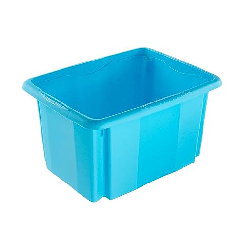 keeeper Aufbewahrungsbox mit Dreh-/Stapelsystem, 38 x 28,5 x 20,5 cm, 15 l, Emil, Blau von keeeper