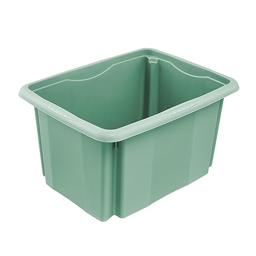 keeeper Aufbewahrungsbox mit Dreh-/Stapelsystem, 38 x 28,5 x 20,5 cm, 15 l, Emil, Nordic Green von keeeper