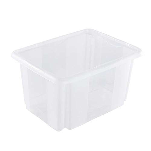 keeeper Aufbewahrungsbox mit Dreh-/Stapelsystem, 38 x 28,5 x 20,5 cm, 15 l, Emil, Transparent von keeeper