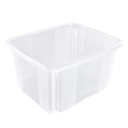 keeeper Aufbewahrungsbox mit Dreh-/Stapelsystem, 41 x 34,5 x 22 cm, 24 l, Emil, Transparent von keeeper