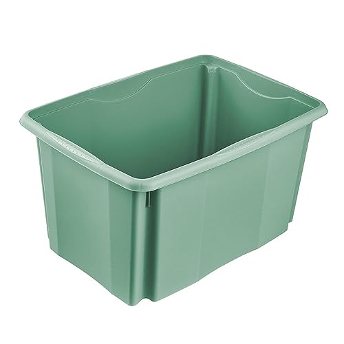 keeeper Aufbewahrungsbox mit Dreh-/Stapelsystem, 54,5 x 39 x 29,5 cm, 45 l, Emil, Nordic Green von keeeper