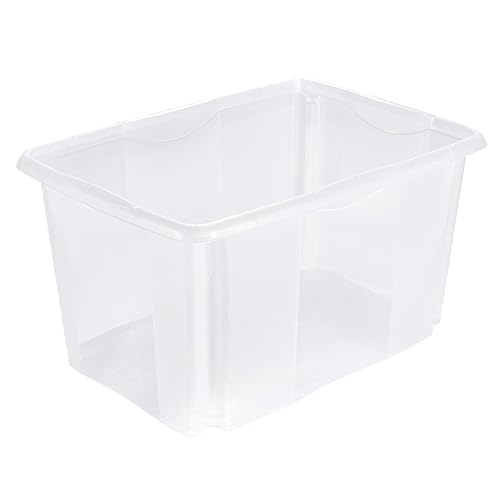 keeeper Aufbewahrungsbox mit Dreh-/Stapelsystem, 54,5 x 39 x 29,5 cm, 45 l, Emil, Transparent von keeeper