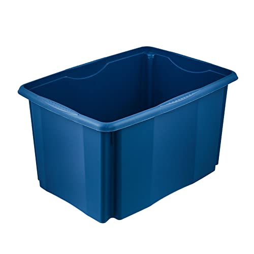 keeeper Aufbewahrungsbox mit Dreh-/Stapelsystem, 54,5 x 39 x 29,5 cm, 45 l, Emil Eco Line, Eco Blue von keeeper