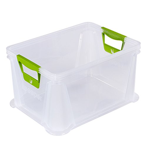 keeeper Aufbewahrungsbox mit Softgriffen, 39 x 29 x 22 cm, 20 l, Luis, Transparent von keeeper