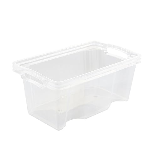 keeeper Aufbewahrungsbox mit integrierten Griffen, Größe: S, 35 x 21 x 15 cm, 6,5 l, Franz, Transparent von keeeper