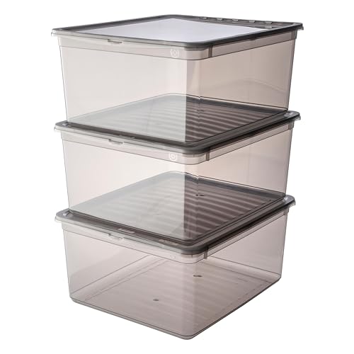 keeeper Aufbewahrungsboxen mit Air Control System, 3-teiliges Set, 3 x 18 l, Bea, Transparent von keeeper