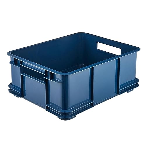 keeeper Aufbewahrungswännchen mit Tragegriffen, Euro-Box L, Procyclen, 20,5 l, Bruno Eco Line, Eco-Blau von keeeper