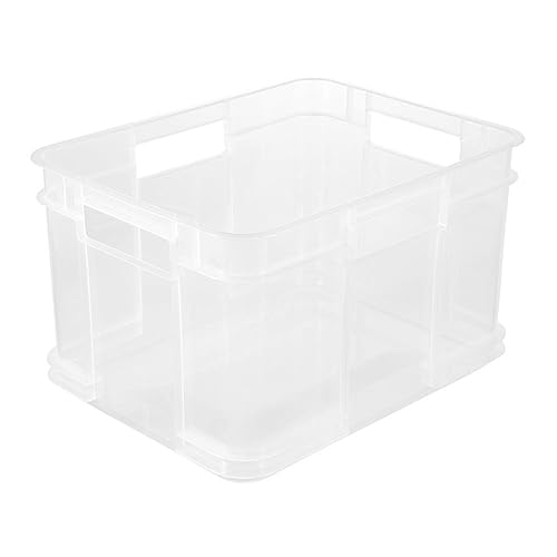 keeeper Aufbewahrungswännchen mit Tragegriffen, Euro-Box M, Polypropylen, 16 l, Bruno, Natur-transparent von keeeper