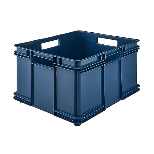 keeeper Aufbewahrungswännchen mit Tragegriffen, Euro-Box XXL, Procyclen, 54 l, Bruno Eco Line, Eco-Blau von keeeper