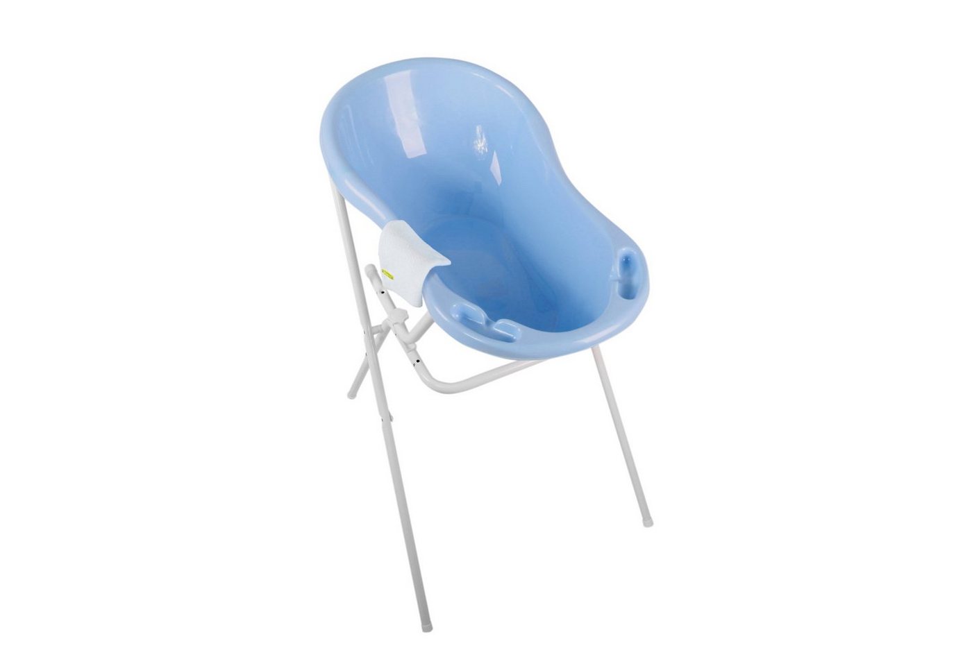 KiNDERWELT Babybadewanne Babywanne blau 84 cm + Ständer + Waschhandschuh, (3er Set) von KiNDERWELT