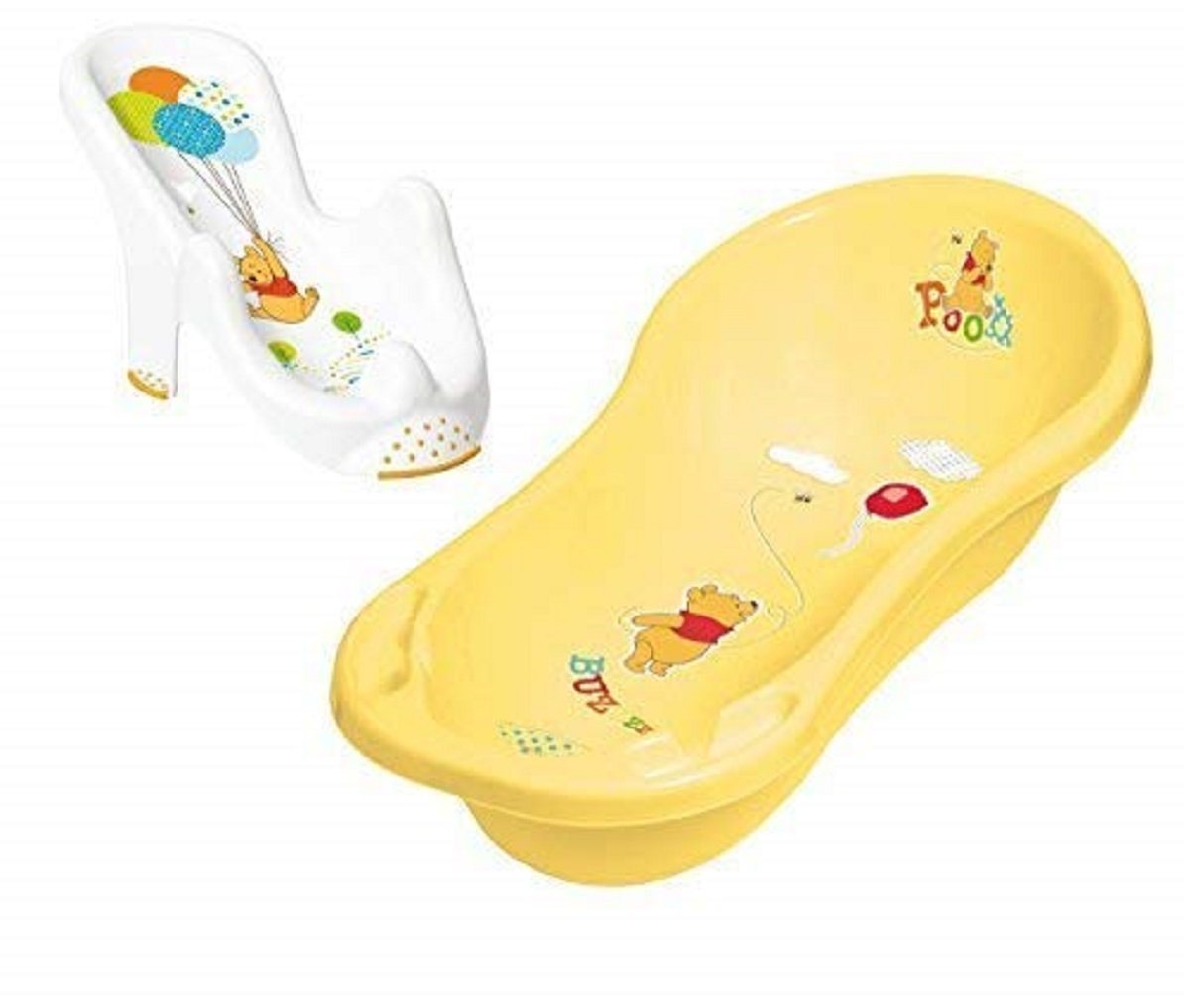 keeeper Babybadewanne Disney Winnie Pooh gelb Badewanne XXL + Badesitz, (2er Set) von keeeper